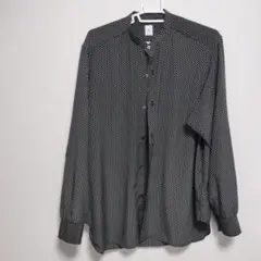 人気　EDIFICE　LA BOUCLE パターンデシンスタンドカラーシャツ