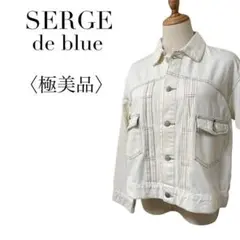 極美品 SERGE サージ デニムジャケット Gジャン ホワイト コットン M