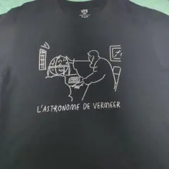 Tシャツ UT ユニクロ　ルーブル美術館　フェルメール　長場雄 XXL　黒　半袖