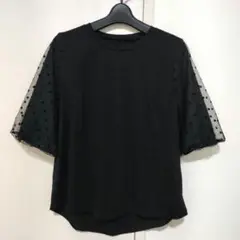 今期 未使用 VIANTE ヴィアンテ ドット半袖カットソー 黒 セレクト