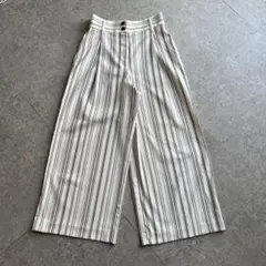 PLST ストライプ柄 ワイドパンツ Mサイズ