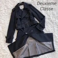 未使用品!Deuxieme Classe トレンチコート 32 ブラック 黒