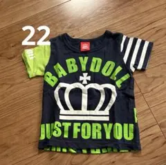 BABYDOLL 半袖Tシャツ ネイビー・ライムグリーン