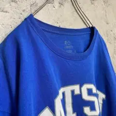 古着 アメリカ輸入 カレッジロゴ プリント Tシャツ 半袖 青色 XLサイズ