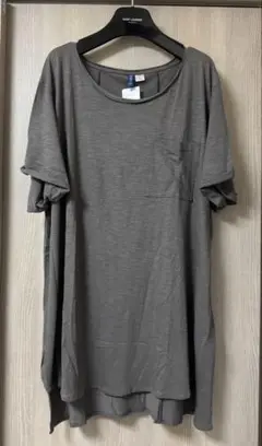 新品 H&M ポケット付きルーズフィットTシャツ XXL グレー