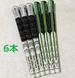 6本 ゴルフプライド グリップ ALIGN MCC スタンダード ホワイト 緑