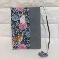 猫チャーム付きブックカバー（文庫判）No.52