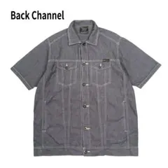 Back Channel シャンブレー シャツ 半袖 ロゴ M