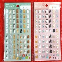 セリア　スケジュール日玉シール　いぬ　ねこ