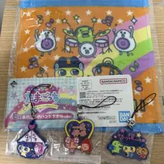 たまごっち 一番くじ E,F賞 ハンドタオル,きらきらラバーチャーム