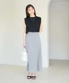 【極美品】ロペピクニックROPÉ PICNICサテンスカート　サックスブルー