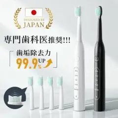 電動歯ブラシ 5モード搭載 42000回音波振動 替えブラシ4本 USB充電式