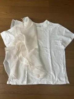 異素材フリルＴシャツ