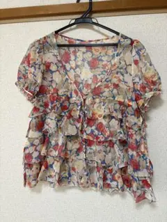 Joias ジョイアス 花柄 シフォン ブラウス フリル
