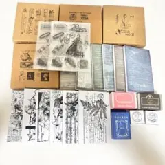 コラージュ素材　スタンプ　23点セット　ヴィンテージ　フラワー　音符　星の王子様
