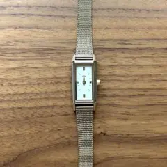 【即発送】美品ete 腕時計 レクタングルフェイスメッシュベルトウォッチゴールド