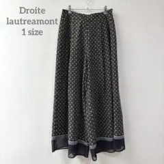 ドロワットロートレアモン　【1】 ワイドパンツ　総柄　ネイビー　おしゃれ　綺麗