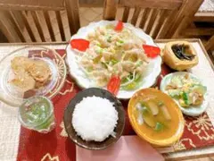 ミニチュアフード　ゴマだれ冷しゃぶ　定食セット