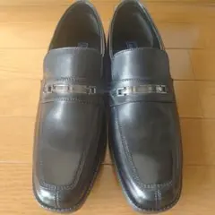 値下げ【新品、未使用品】黒 レザー ローファー ストラップ付き 25cm