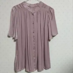 新品未使用VIS薄紫 前後2way半袖ブラウス サイズF