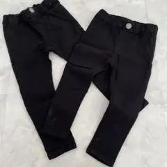 ブラックパンツ 90cm100cm ウエストゴム 2点セット　お揃い