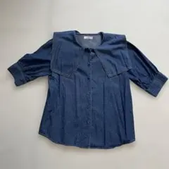 【美品】セーラーデニム　トップス インディゴ L