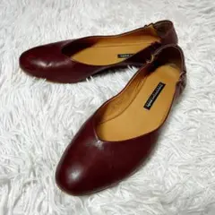 美品　ラボキゴシワークス　バックギャザー　パンプス　レザー　ブラウン　24.5
