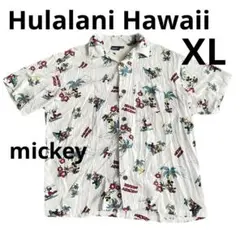 フララニハワイ ミッキー アロハシャツ 半袖 ヤシの木 メンズ XL シャツ