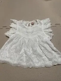 韓国　PUELLA flo レース刺繍ブラウス　ホワイト　サイズ7