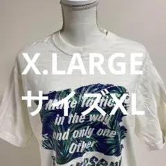 X.LARGE 植物柄 テキストプリント Tシャツ トップス(0471)