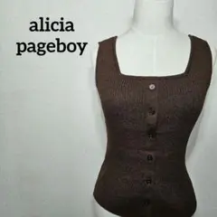 alicia pageboy ブラウン ノースリーブ トップス