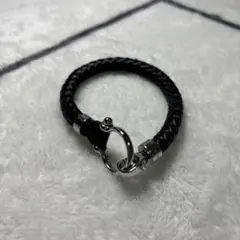 OMEGA レザーブレスレット 編込み イントレチャート 未使用品 レアカラー OMEGA - 正規美 オメガ OMEGA Ω イントレチャート 編込みレザー