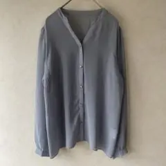 【古着】シアーノーカラーシャツブラウス　Rewde