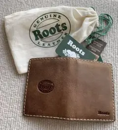 Roots 本革パスケース ブラウン 保存袋付き