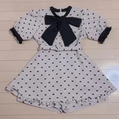 evelyn ピンクリボンロンパース ワンピース セットアップ　エブリン