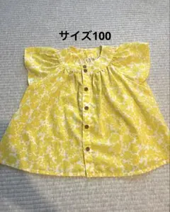 Samansa Mos2 Lagom花柄半袖シャツ　100㎝