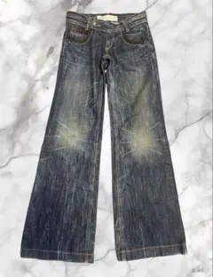 SALOON ダメージ加工 フレアパンツ