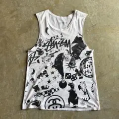 USA製stussy ストゥーシータンクトップ王冠m