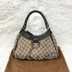 【美品】グッチ GUCCI アビー ワンショルダー キャンバス GG ブラウン