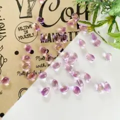 【1847】ガラスチャーム ティアドロップ スミレ 20個 350円
