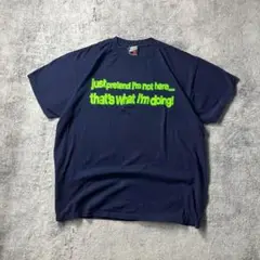 00s トップヘビー TOP HEAVY ネイビー Tシャツ 蛍光ロゴプリント