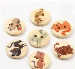 猫デザインのボタン 約20個セット