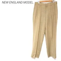 NEW ENGLAND MODEL. ベージュ チェック柄 スラックス　Ｌ