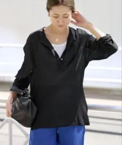 FRAMeWORK クレープヘンリーネックブラウス