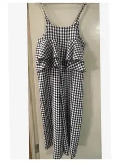 美品　myu ギンガムチェック　フリルオールインワン