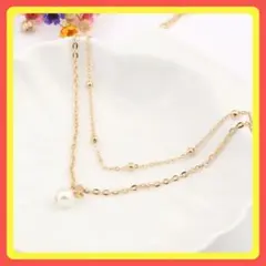 ⭐️フォロー割⭐️ネックレス ゴールド パール 亜鉛合金 #C293-1