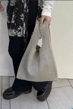 ‪‪もこ様ラメマルシェバッグ　シルバーラメ　新品未使用品