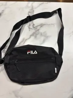 FILA ボディバッグ ブラック メッシュポケット付き