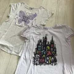 蝶と城デザインのTシャツ2枚セット 140cm