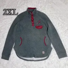 ✨レア✨古着 ノーブランド キルティング スウェット 2XL グリーン